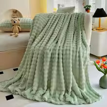 Plaid de luxe, en fausse fourrure de lapin, ultra-doux.